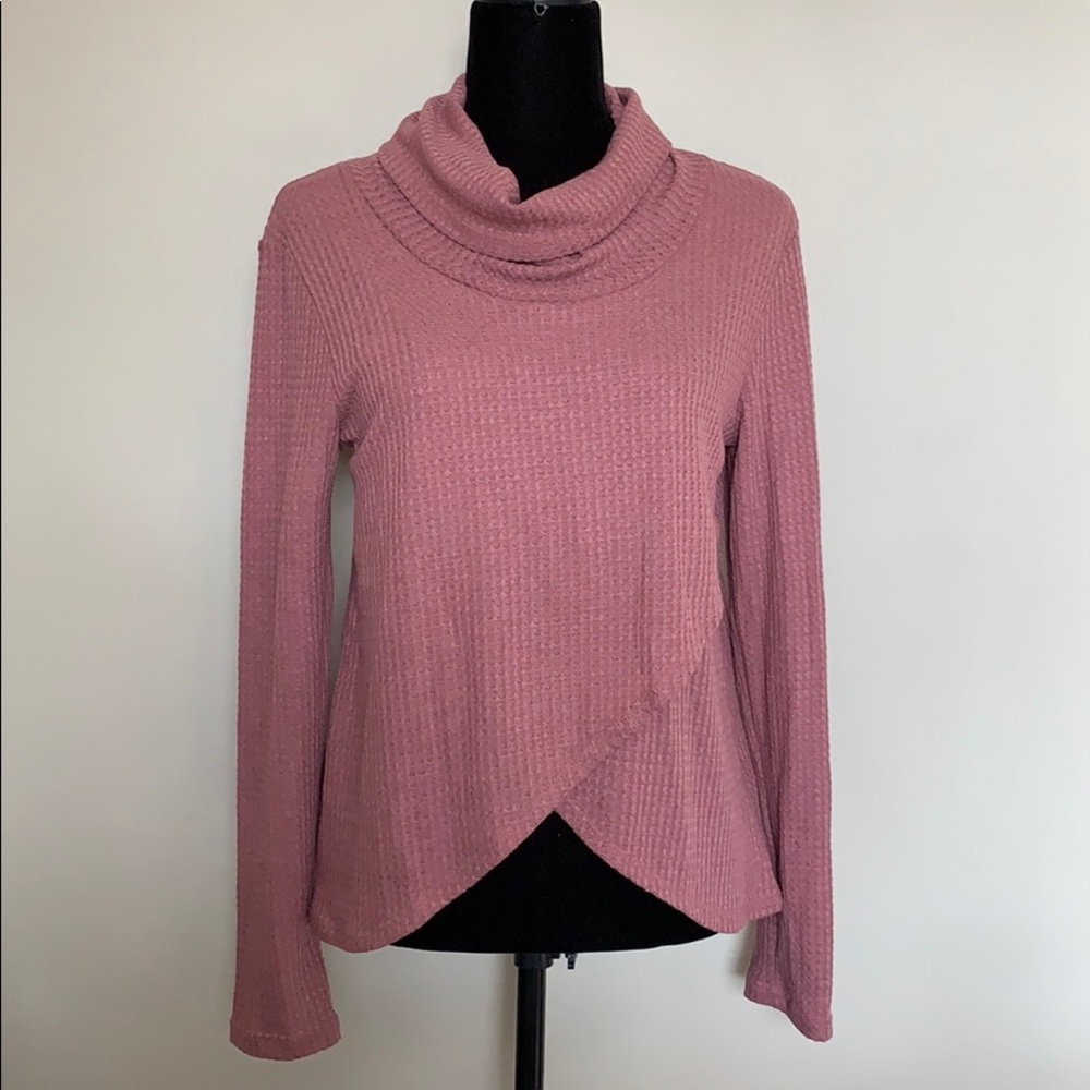 Paper Crane Waffle Knit Cross Front Top